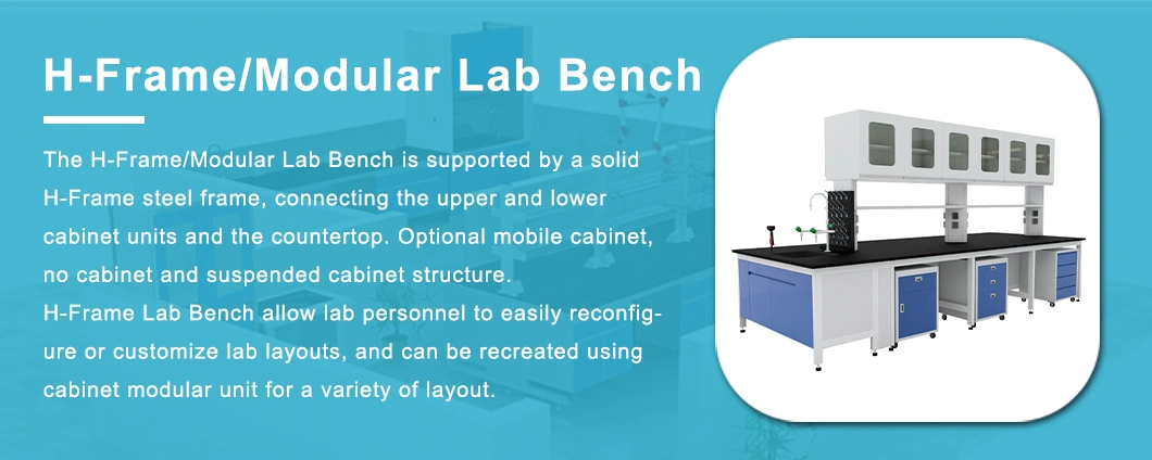 H-Frame Lab Work Bench Lab Modular Furnitures for Biological Industry Free Design CE Certificate